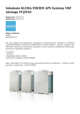 Szkolenie KLIMA-THERM APS Systemy VRF