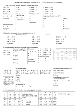 WSPOMAGANIE DECYZJI – ĆWICZENIA III – T EORIA