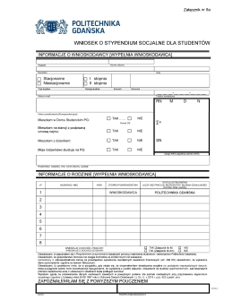 Wniosek o stypendium socjalne dla studentów