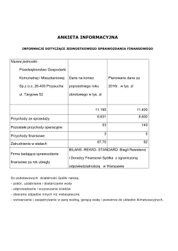 ankieta informacyjna