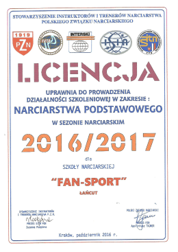 Licencja SITN PZN Przyznawana corocznie licencjonowanym