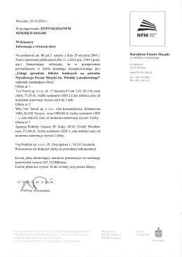 Informacja z otwarcia