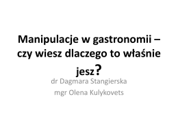 Manipulacje w gastronomii - Wszechnica Żywieniowa w SGGW