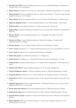 1. Kotulska Sara Oliwia Liceum Ogólnokształcące nr 5 im. Gen