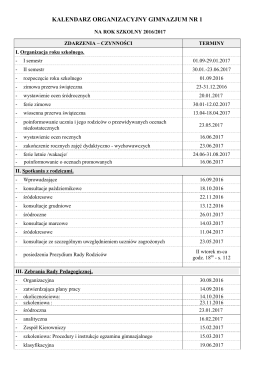 Kalendarz - Gimnazjum nr 1 im. Polskich Noblistów w Śremie