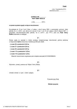 UCHWAŁA NR .................... RADY GMINY SIEDLCE z dnia