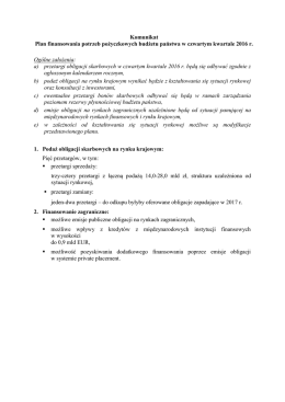 Plan finansowania potrzeb pożyczkowych budżetu