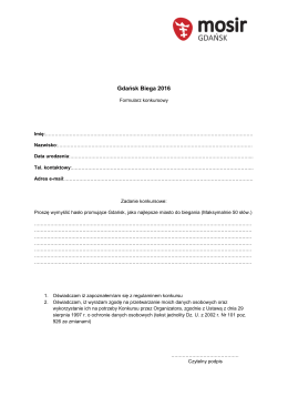 Formularz konkursowy