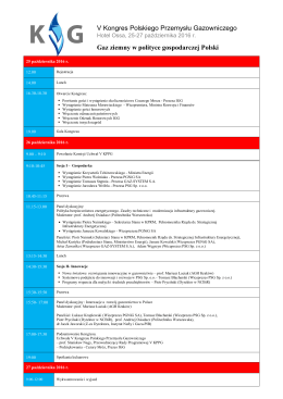 Program_V Kongres Polskiego Przemysłu Gazowniczego