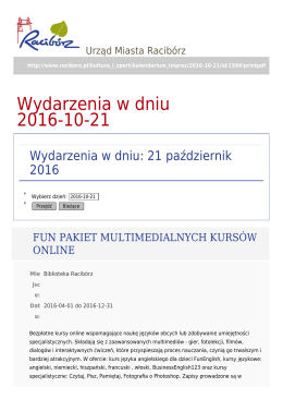 Wydarzenia w dniu 2016-10-21