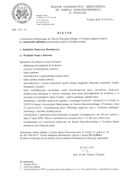 Szczeg&oacute;łowe informacje - Uniwersytet Medyczny im. Karola