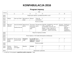 Harmonogram Konfabulacji