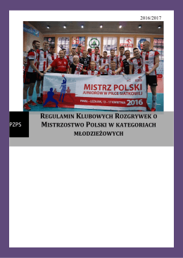 Regulamin Rozgrywek w kategoriach młodzieżowych