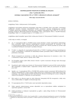 (UE) 2016/ 1834 - z dnia 17 października 2016 r