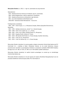 Życiorys i informacja o złożonych oświadczeniach