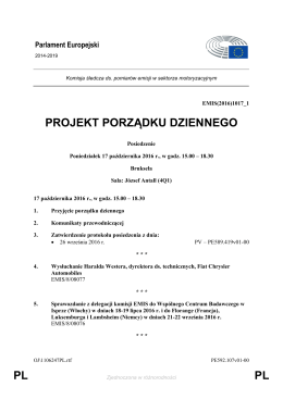 PL PL PROJEKT PORZĄDKU DZIENNEGO