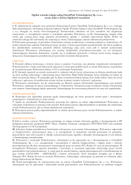Ogólne warunki zakupów usług - ChemiPark Technologiczny Sp. z oo