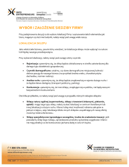 WYBÓR I ZAŁOŻENIE SIEDZIBY FIRMY