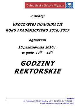 Godziny rektorskie
