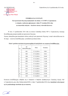 Page 1 Str. 1 ZATWIERDZAM : Częstochowa, dn. 14 października