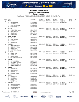 Women`s Team Pursuit Qualifying / Qualifications
