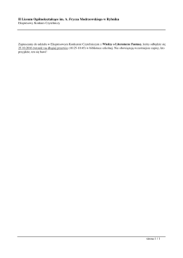 Ekspresowy Konkurs Czytelniczy - II Liceum Ogólnokształcące im. A