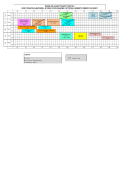 rozkład zajęć dydaktycznych i rok terapii zajęciowej, studia
