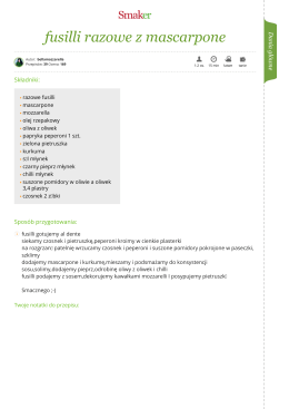 fusilli razowe z mascarpone