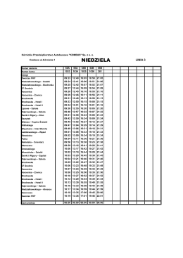 Rozkład jazdy autobusów: niedziele