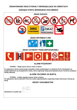 Oznakowanie obowiazujace na terenie ZPM Kg
