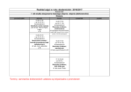 rozkład zajęć I rok 2016/2017 semestr zimowy