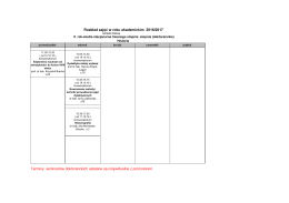 rozkład zajęć II rok 2016/2017 semestr zimowy