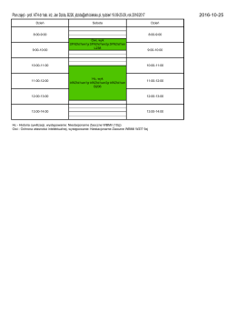 Graficzny kolorowy - Plan zajęć