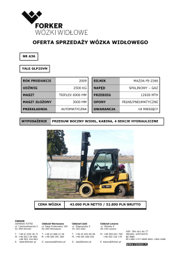 oferta sprzedaży w&oacute;zka widłowego