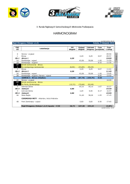 harmonogram - 2. rajd arłam&oacute;w