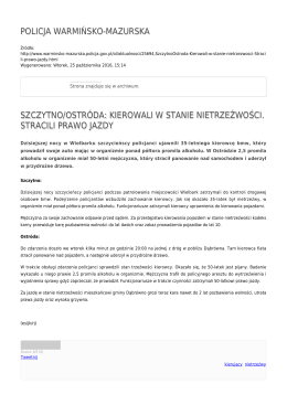 policja warmińsko-mazurska szczytno/ostróda: kierowali w stanie