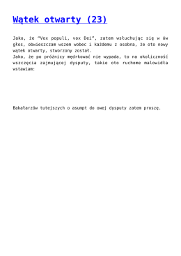 Wątek otwarty (23)