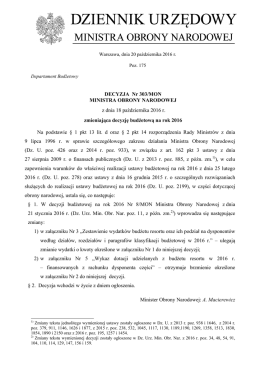 Treść aktu - plik PDF - Dziennik Urzędowy Ministerstwa Obrony