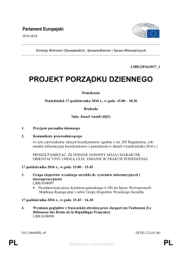 PL PL PROJEKT PORZĄDKU DZIENNEGO