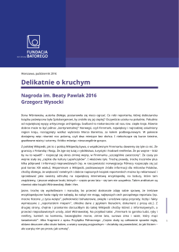 Delikatnie o kruchym - Fundacja im. Stefana Batorego