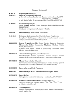 Program Konferencji 8:30-9.00 Rejestracja Uczestników 9:00