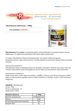 Olej Kokosowy Rafinowany - 1000g Olej