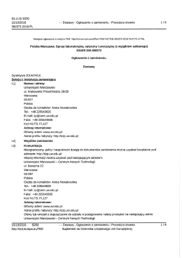 Ogłoszenie - Dział Zam&oacute;wień Publicznych