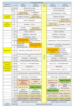 Lekcja 1 Lekcja 2 Lekcja 3 Lekcja 4 9:00-9:45 9:45-10:30 10:50