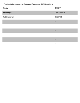 Product fiche pursuant to Delegated Regulation (EU) No