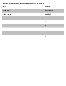 Product fiche pursuant to Delegated Regulation (EU) No