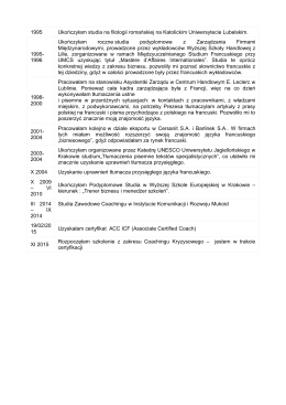 Cv - Tłumacz języka francuskiego