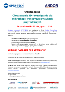 Seminarium system obrazowania andor