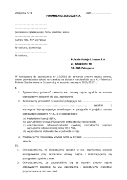 formularz zgłoszenia