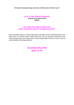 Streszczenie wykładu